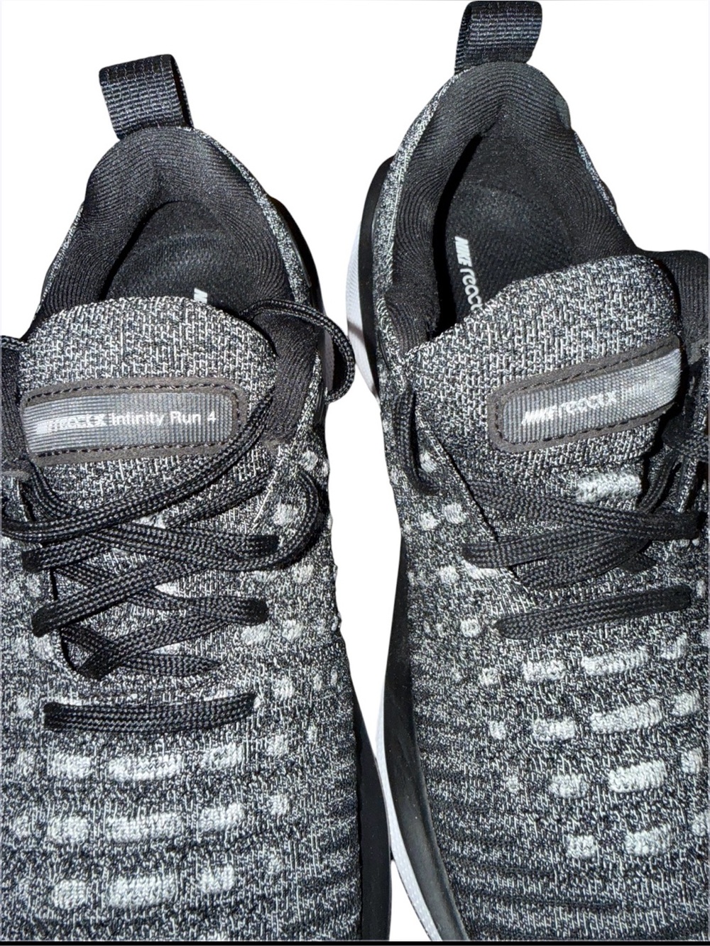 NWOT- Women’s- Nike- Sz 7- ReactX Infinity Run 4- Running Shoes- Black/ “Oreo” - Picture 2 of 5